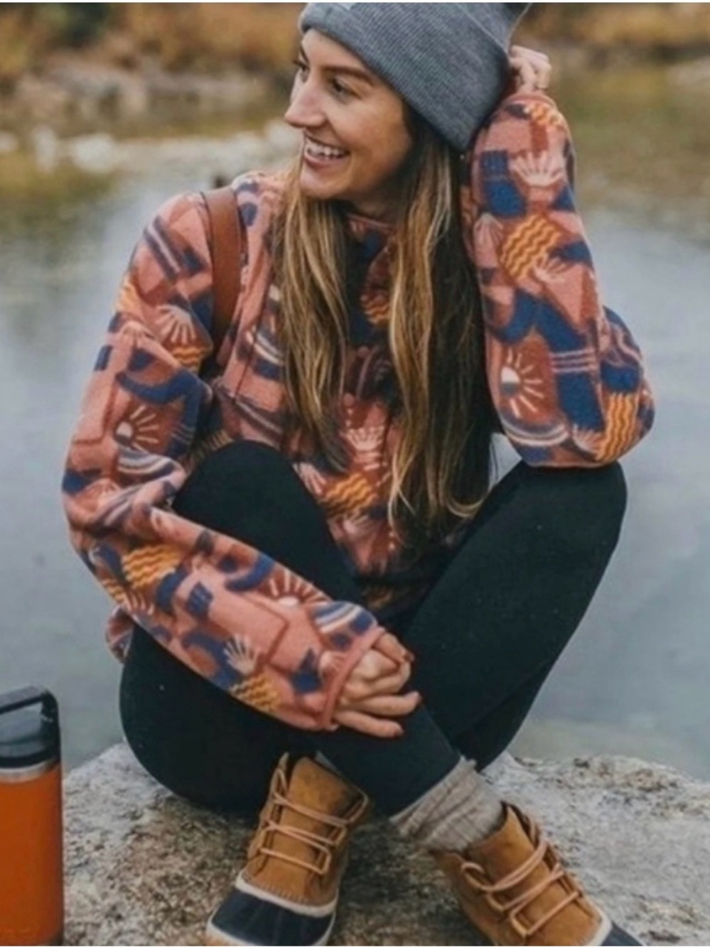 Patagonia Lightweight Synchilla Snap-T Pullover Canyon Block: Big Sisu medium